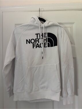 The North Face White Crewneck Hoodie with Black Logo